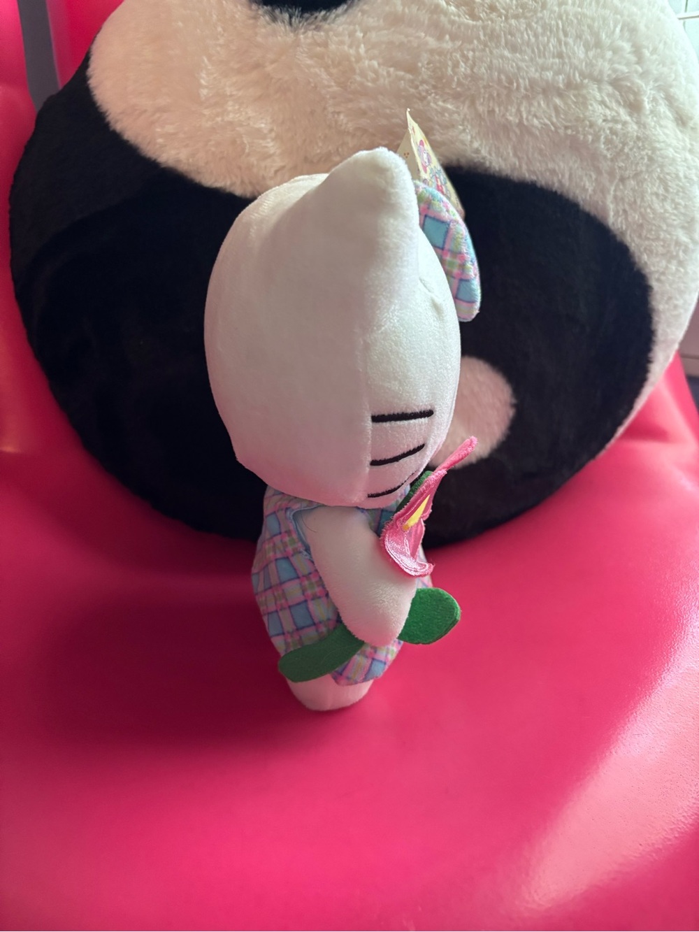 Sanrio Hello Kitty 8" Easter Plush - Pastel Plaid Dress & Flower NWT - Picture 7 of 9